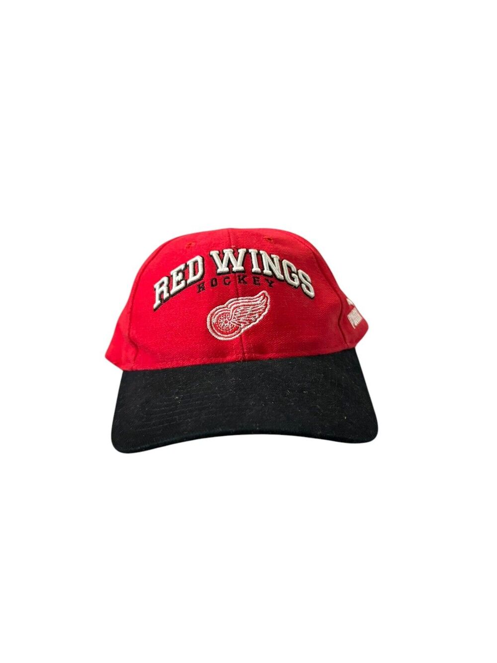 Vintage Puma Detroit Red Wings Hockey Logo Red Adjustable Hat Cap
